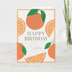 Tarjeta Cumpleaños de Naranjas Modernas