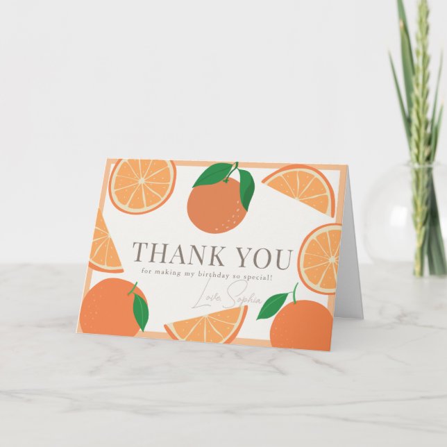 Tarjeta Cumpleaños de Naranjas y Naranjas modernos (Anverso)