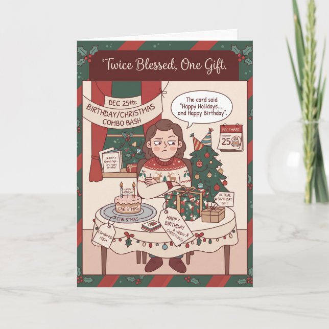 Tarjeta Cumpleaños de Navidad (Anverso)