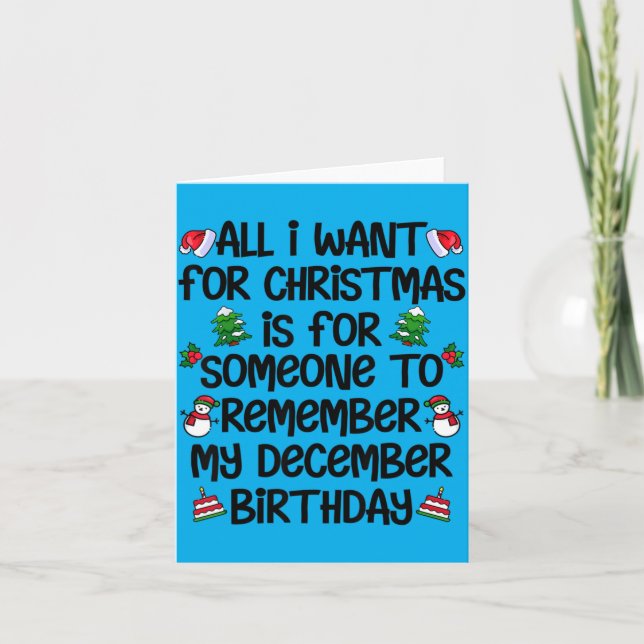 Tarjeta Cumpleaños de Navidad Cita Divertida Cumpleaños de (Anverso)