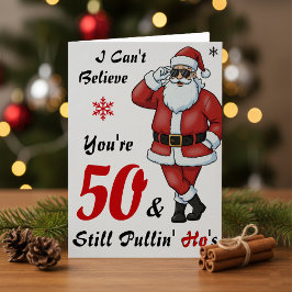 Tarjeta Cumpleaños de Navidad Gafas de sol de Papá Noel Di