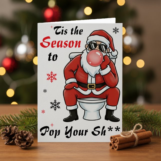 Tarjeta Cumpleaños de Navidad Santa Claus Gafas de sol Div (Subido por el creador)