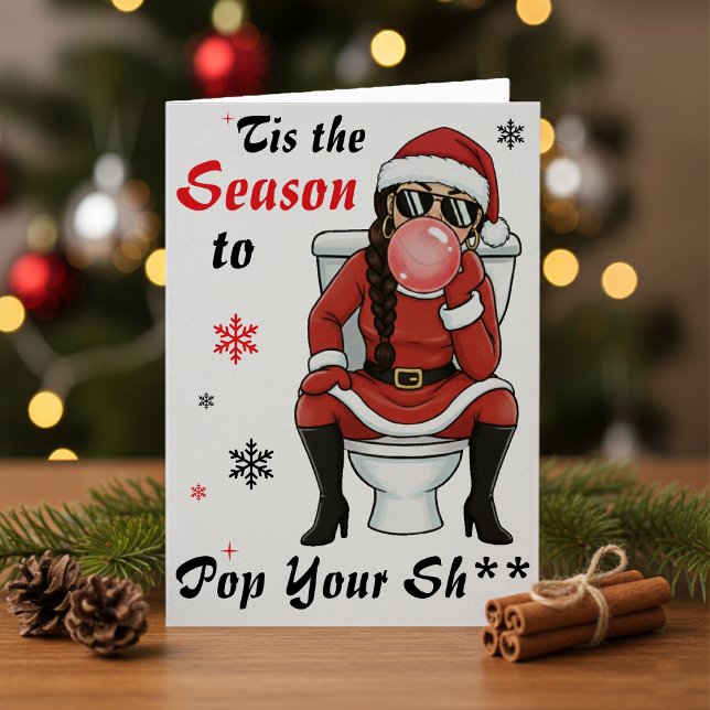 Tarjeta Cumpleaños de Navidad Sra. Claus Chicle Divertido (Subido por el creador)
