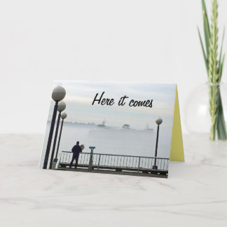 Tarjeta Cumpleaños de niebla del transbordador de Seattle
