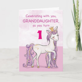 Tarjeta Cumpleaños de nieta edad personalizada caballo ros