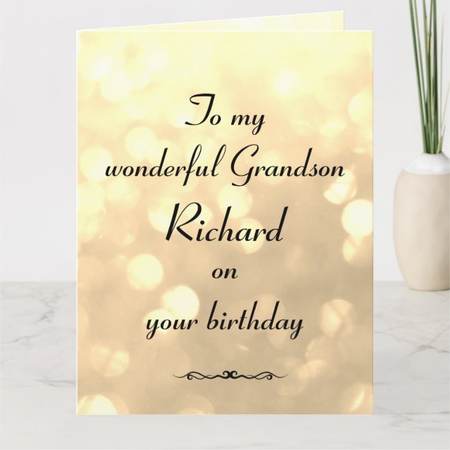 Tarjeta Cumpleaños de nietos personalizado (Anverso)