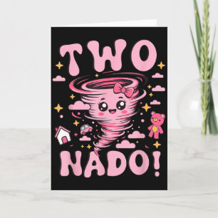 Tarjeta Cumpleaños de niña de 2 años Tornado 2 Nado 2do Cu