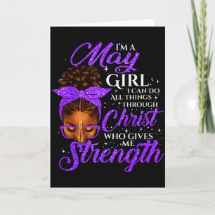 Tarjeta Cumpleaños de niña en mayo Mujeres negras Afro cri