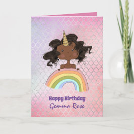 Tarjeta Cumpleaños de niña negra muy femenina - Muchos tem