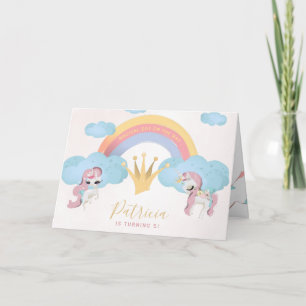 Tarjeta Cumpleaños de niñas princesa rosa y dorado FOTO