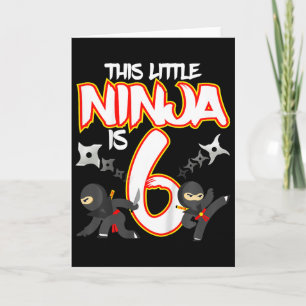 Tarjeta Cumpleaños de Ninja de Niños de 6 Años de Edad Art