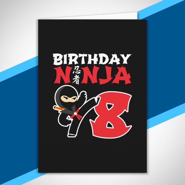 Tarjeta Cumpleaños de Ninja para Niños - Tema de Fiesta de (Subido por el creador)