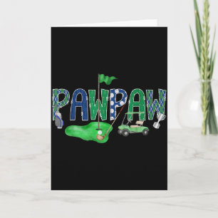 Tarjeta Cumpleaños de niño de 1 año de papaya de golf hoyo