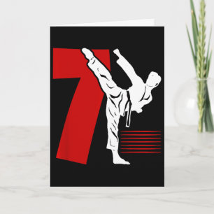 Tarjeta Cumpleaños de niños de 7 años de Karate Cumpleaños