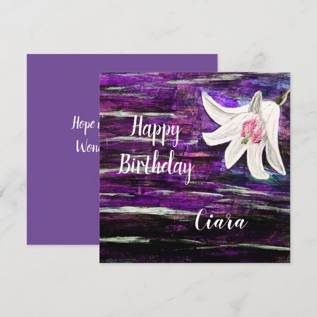 Tarjeta Cumpleaños de nombre personalizado (Anverso / Reverso)