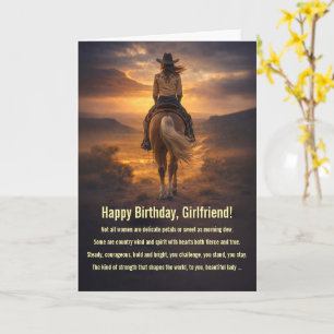 Tarjeta Cumpleaños de novia Espíritu vaquero Caballo y jin