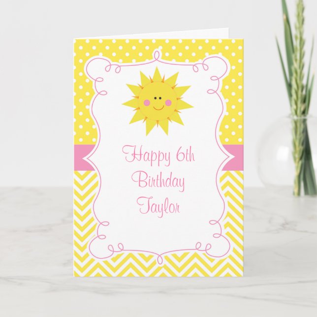 Tarjeta Cumpleaños de nuestra pequeña Sunshine (Anverso)