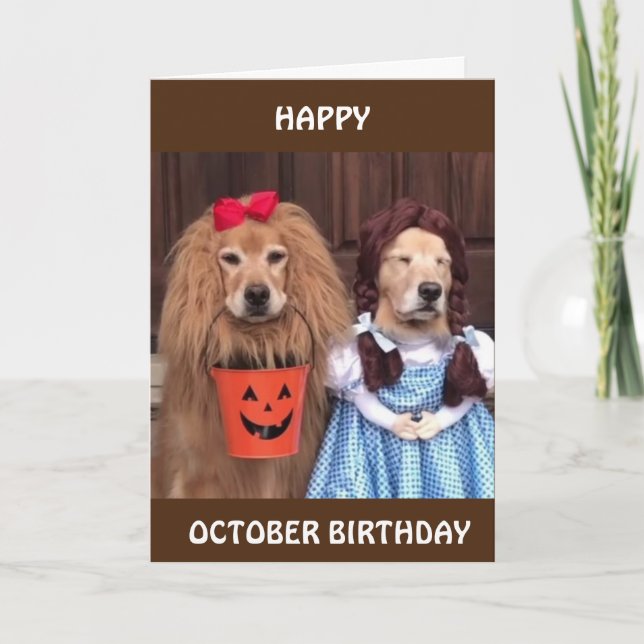 TARJETA **CUMPLEAÑOS DE OCTUBRE** TODOS VESTIDOS PARA "UST (Anverso)