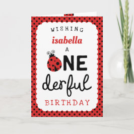 Tarjeta Cumpleaños de Onederful de la mariquita