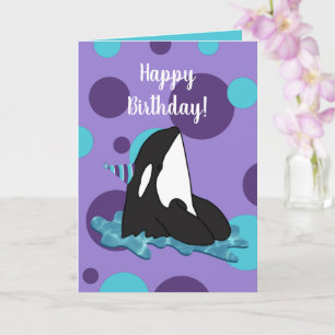 Tarjeta Cumpleaños de Orca Ballena Asesina Personalizable 