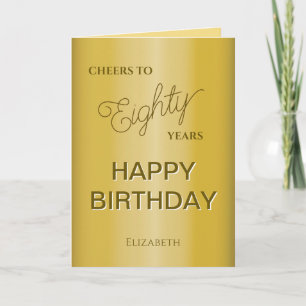 Tarjeta  Cumpleaños de Oro Ochenta 