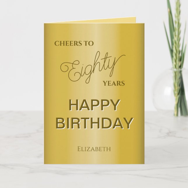 Tarjeta  Cumpleaños de Oro Ochenta  (Anverso)