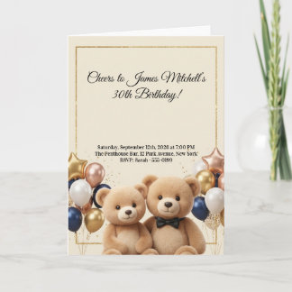 Tarjeta Cumpleaños de Oso de Peluche de Lujo