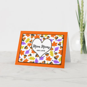 Tarjeta Cumpleaños de Otoño para Mom Mom Hojas y Bellotas