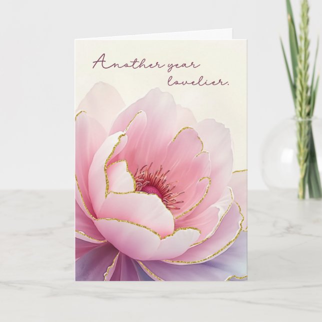 Tarjeta Cumpleaños de otra amante del año Peony Grande (Anverso)