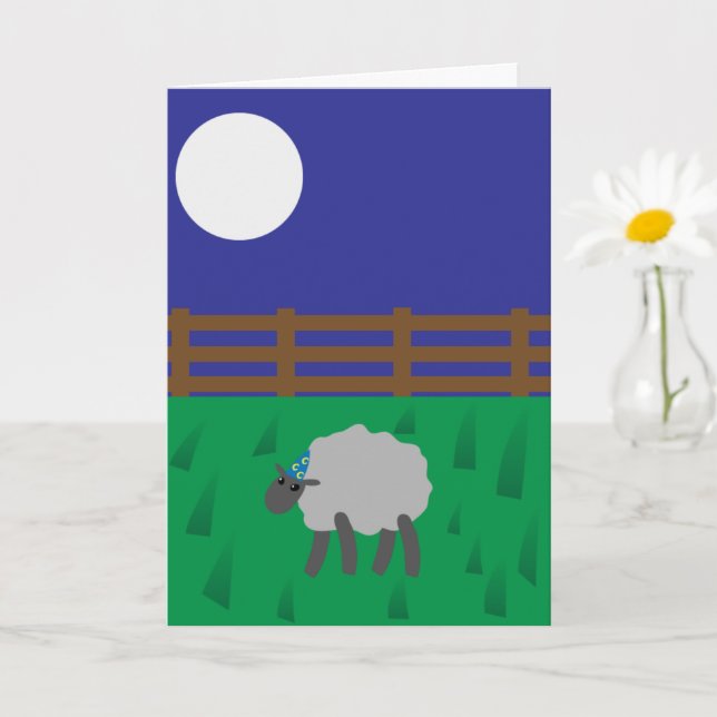 Tarjeta Cumpleaños de Oveja Caprichosa, Feliz Cumpleaños a (Planta pequeña)