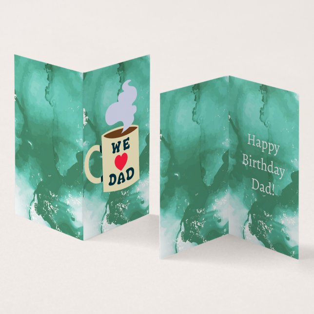 Tarjeta Cumpleaños de papá de gemelos (Interior y exterior)