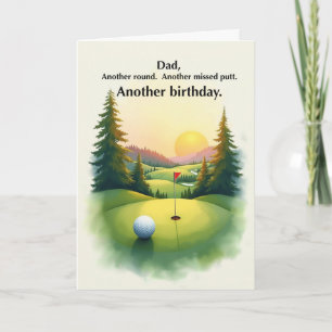 Tarjeta Cumpleaños de Papá Divertido Golf Otro Putt Fallad