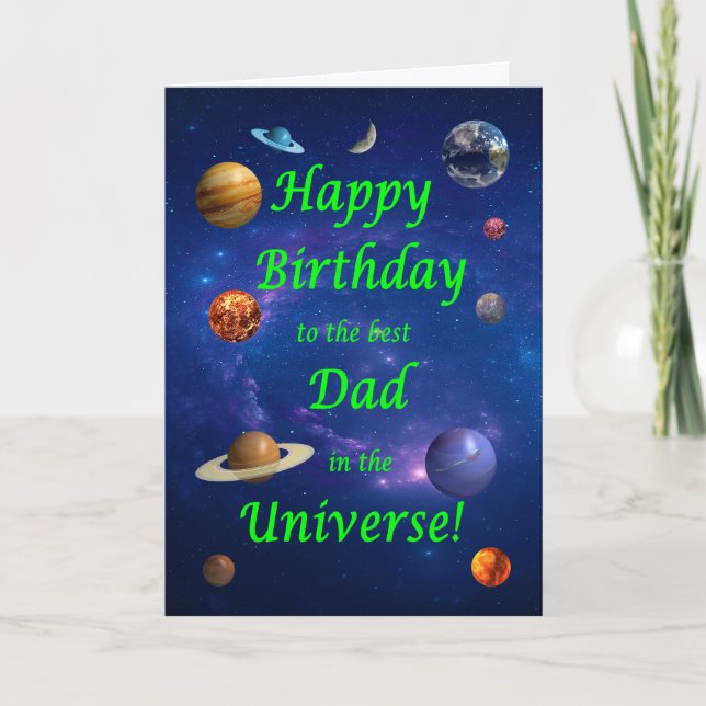 Tarjeta Cumpleaños de papá mejor en el universo (Anverso)