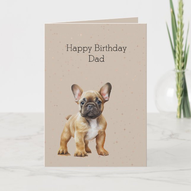 Tarjeta Cumpleaños de papá perro Frenchie (Anverso)