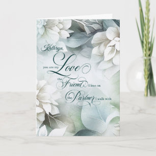 Tarjeta Cumpleaños de pareja de vida Magnolias blancas con