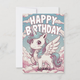 Tarjeta Cumpleaños de Pastel Bonito Unicorn