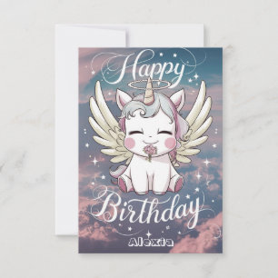 Tarjeta Cumpleaños de Pastel Lovely Unicorn