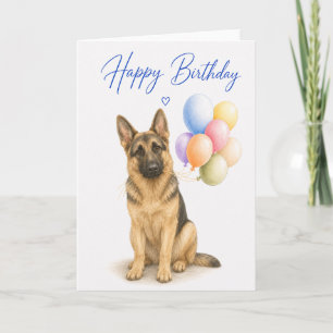 Tarjeta Cumpleaños de Pastor Alemán