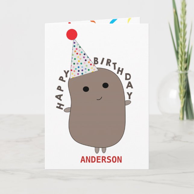 Tarjeta Cumpleaños de Patata Divertido (Anverso)