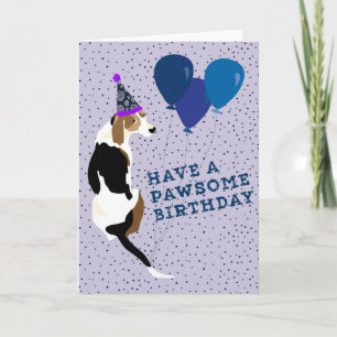 Tarjeta Cumpleaños de Pawsome del Coonhound del caminante