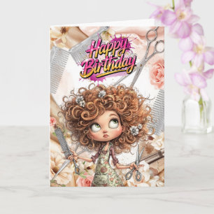 Tarjeta Cumpleaños de peluquero con tijeras