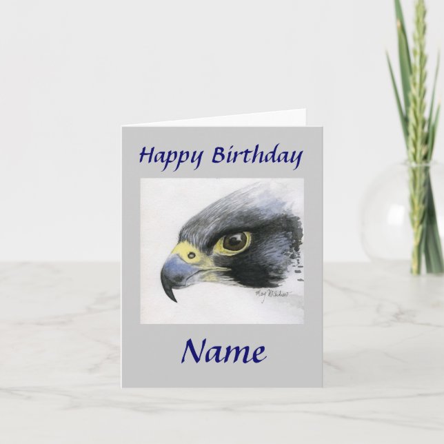 Tarjeta Cumpleaños de Peregrine Falcon-Happy (Anverso)