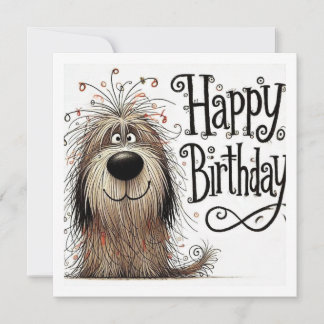 Tarjeta Cumpleaños de perro caprichoso