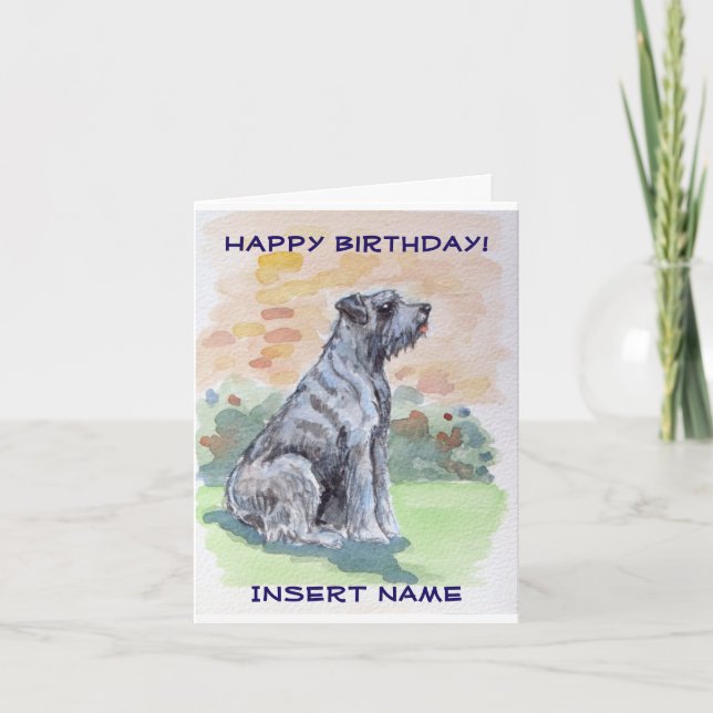 Tarjeta Cumpleaños de Perro Cute Terrier (Anverso)