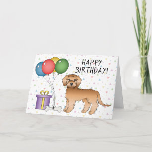Tarjeta Cumpleaños de perro de dibujos animados Mini Golde