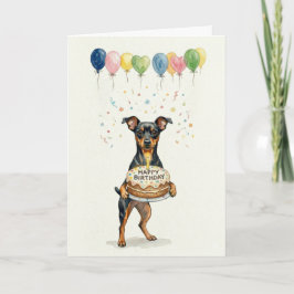 Tarjeta Cumpleaños de perro de mamá Pinscher Miniatura Min