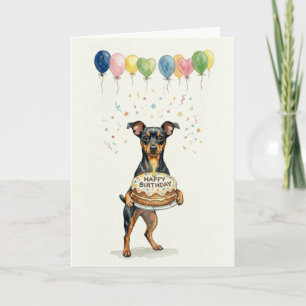 Tarjeta Cumpleaños de perro de mamá Pinscher Miniatura Min