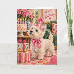 Tarjeta Cumpleaños de perro Terrier Blanco de las Highland