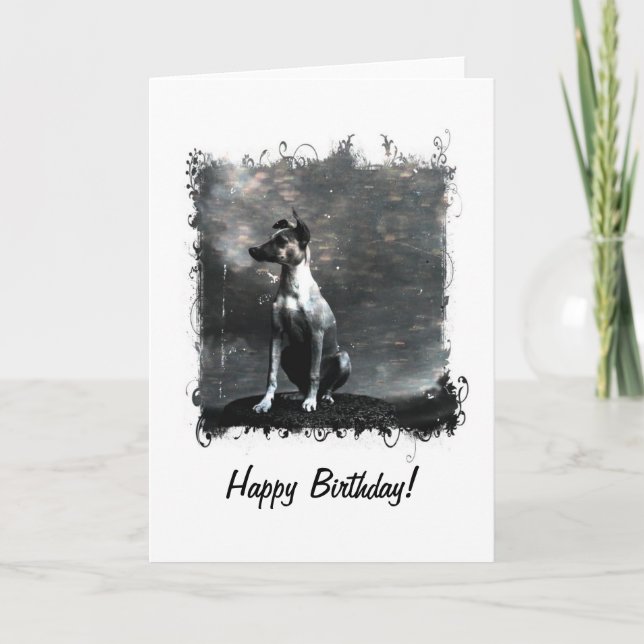 Tarjeta Cumpleaños de perro vintage (Anverso)