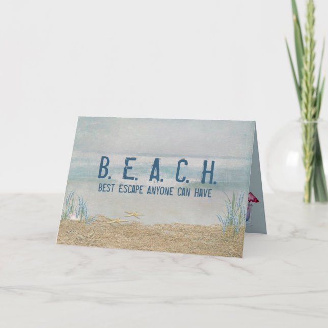 Tarjeta cumpleaños de playa (Anverso)